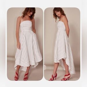 $275 C/Meo Collective Women's White Off-The-Shoulder Gown Dress Size Medium